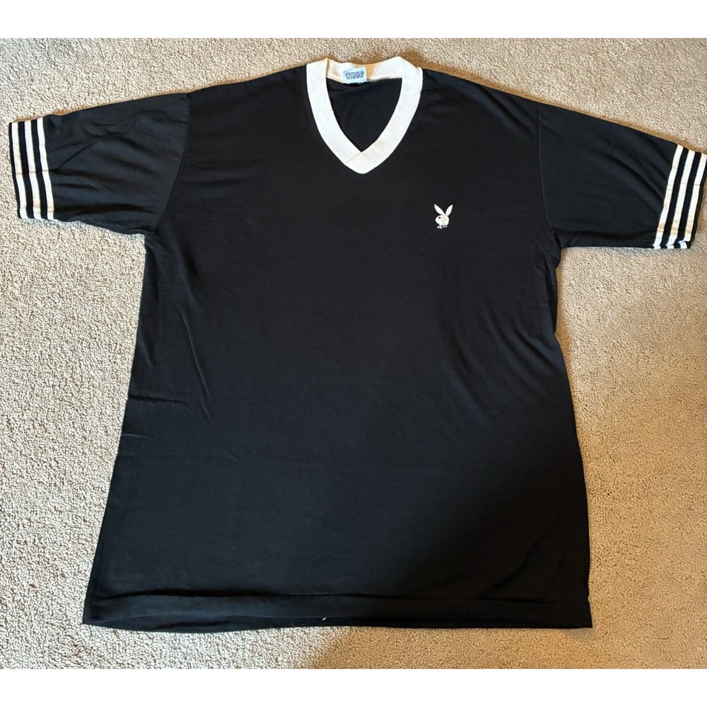 Vintage Playboy V Neck Tshirt L
